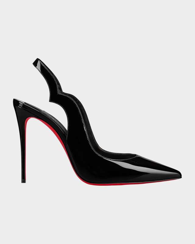 Hot Chick Patent Red Sole Slingback Pumps